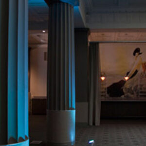 A room with pillars.