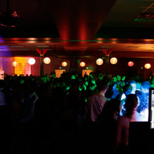 A crowd of people at a party.