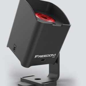 A black box with a red light attached to it, commonly used in DJ equipment.
