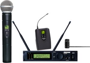A wireless microphone is a piece of DJ Equipment that comes with a transmitter.