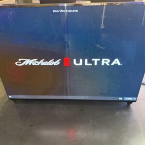 TV displaying "Michelob ULTRA" logo on a dark background.